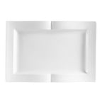 Thumbnail image #1 for CAC China Goldbook GBK-14 Rectangular Porcelain Platter, 13-1/2"L x 9-1/8"W x 1-1/2"H, Bone White 1 Dozen