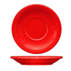 Thumbnail image #1 for International Tableware Cancun CAN-2-CR Ceramic Saucer, 5.5-Inch Round, Crimson Red, Narrow Rolled Edge Case of 3 Dozen