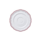 Thumbnail image #1 for Steelite International Folio, Porcelain 62581FP821 Round Porcelain Saucer, 6.5", Adelina Double Line Maroon Case of 2 Dozen