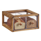Thumbnail image #1 for Cal-Mil Madera 4200-2-99 Bread Display, Double Drawer, Acrylic Windows, Rustic Pine, 13-5/8"W x 13"D x 7-1/8"H