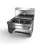 Thumbnail image #1 for NBR Equipment HS2-W1-KB Wall-Mounted Stainless Steel Hand Sink with Faucet, 14"W x 10"D x 5" Deep Bowl