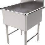 Thumbnail image #1 for ATSMFG MET MET-SEH-20201N ATS MFG 1-Compartment Stainless Steel Sink, 304, 20" x 20" x 14" Bowl, 16 Gauge, 11-1/2" Backsplash, Legs