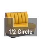 Thumbnail image #1 for ATSMFG ATS AT&S-AHC-KR36-6CH GR6 Karender Half Circle Booth, single, 48" x 90" x 48" long x 36" high, 6-channel back, Upholstery and foam fitted over