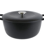 Thumbnail image #1 for Eastern Tabletop Ecoburner EB15416 Round Enamelled Cast Iron Chafing Small Dish with Lift-Off Cover, Polar Black