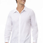 Thumbnail image #1 for Chef Works D151-WHT-4XL Formal Chef Dress Shirt, Long Sleeve, White, 4XL, Concealed Button Front, Adjustable Button Cuffs