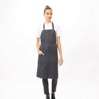 Thumbnail image #1 for Chef Works Brio ABN05-CHR-0 Bib Apron, 34"L x 33"W, Adjustable Neck Straps, Poly/Cotton, 2 Pockets, Black