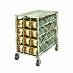 Thumbnail image #1 for Lakeside Manufacturing 458 Mobile Stainless Steel Can Storage & Dispensing Rack, Gravity Feed, 72 #10/96 #5 Can Capacity