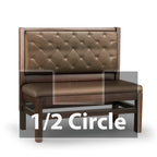 Thumbnail image #1 for JustChair Manufacturing JBSB-WT-SBT-HC-42-GR3 Half-Circle Banquette Booth, 2 Corners, 42"H, Wood Frame, Upholstered Seat and Back