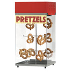 Thumbnail image #1 for Gold Medal Products 2050 Countertop Motorized Rotating Pretzel Display Case, 3 Shelves, Stainless Steel, Rear Access