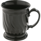 Thumbnail image #1 for Dinex Turnbury DX300003 Insulated Pedestal Base Plastic Mug, 8 oz, Polypropylene, Black