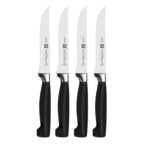 Thumbnail image #1 for Zwilling J.A. Henckels Four Star® 1003047 4-Piece 5-Inch Steak Knife Set, High-Carbon No-Stain Steel Blades