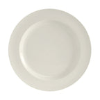Thumbnail image #1 for Tuxton China Modena AMU-002 Ceramic Round Plate, 6-1/4 in, Wide Rim, Pearl White Case of 3 Dozen