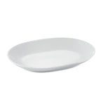 Thumbnail image #1 for CAC China RCN Specialty Items RCN-CD33 Porcelain D-End Platter, 8 x 6-1/8 x 1 in, Oblong, Coupe Rim Case of 2 Dozen