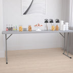 Thumbnail image #2 for Flash Furniture RB-1872-GY-GG Rectangular Gray Plastic-Laminate Folding Training Table, 72"W x 18"D x 29"H