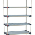 Thumbnail image #1 for Metro MetroMax 4 M4-1842GF-74-S5 Stationary Starter Polymer Shelving Unit, 5-Shelf, 18"D x 42"W x 74"H