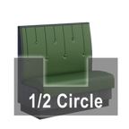 Thumbnail image #1 for ATSMFG ATS AT&S-AHC-KR42-RD GR5/COM Single Half-Circle Booth, 48" W x 90" D x 42" H, Raindrop Back, Upholstered Seat and Back