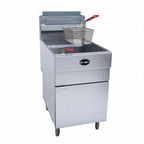 Thumbnail image #1 for SABA GF85N Floor Tube Fryer, Natural Gas, 85 lb Oil Capacity, 5-Tube, Millivolt Controls, Stainless Steel Front & Sides