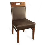 Thumbnail image #1 for JustChair Manufacturing W51018-GR1 Stackable Upholstered Side Chair, Padded Square Inset Back with Handhold, Grade 1 Upholstery