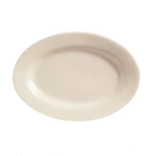 Thumbnail image #1 for Libbey Ultima, Princess PWC-34 Oval Stoneware Platter, 9-3/8" x 6-1/2", Medium Rim, Rolled Edge, Cream White