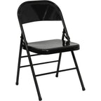 Thumbnail image #1 for Flash Furniture Hercules HF3-MC-309AS-BK-GG Folding Chair, Black Metal Seat and Back, Steel Frame, 300 lb Capacity