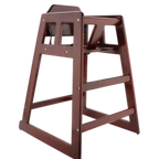 Thumbnail image #1 for G.E.T. HC-100-MOD-M2-KD-1 Commercial Hardwood Restaurant High Chair, Mahogany Finish, 3-Point Harness, Permanent Center T-Bar
