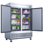 Thumbnail image #1 for Dukers Appliance Co., USA Ltd. D55F Two-Section Reach-In Freezer, Solid Hinged Doors, Stainless Steel, Bottom-Mounted Refrigeration
