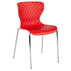 Thumbnail image #1 for Flash Furniture LF-7-07C-RED-GG Stacking Chair, Red Plastic Seat and Back, Chrome Frame