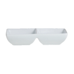 Thumbnail image #2 for Steelite Varick, A La Carte 6900E595 Porcelain Rectangular Double-Well Tray, 4 oz., 5-3/4" x 2-7/8" x 1-1/8"H 1 Dozen