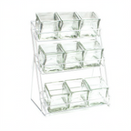 Thumbnail image #1 for Cal-Mil 1812-39 3-Tier Wire Jar Display with 9 Glass Jars, Silver, 13"W x 9-1/2"D x 17-1/2"H