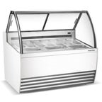 Thumbnail image #1 for USR Brands Marchia GIC-10 Gelato Dipping Cabinet Display Freezer, 10-Pan, 5 L Pans, Curved Glass, Self-Contained Refrigeration