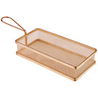 Thumbnail image #1 for Libbey APS Germany - Snackholders APS 40612 Stainless Steel Gold-Finish Fry Basket, 8-1/2" x 4-1/8"
