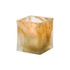 Thumbnail image #1 for Hollowick/Steelite Glacier 5180CML Square Glass Tealight Lamp, Caramel Wysp, 2-3/8"W x 2-3/4"H