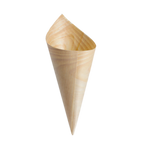 Thumbnail image #1 for TableCraft Products Cash & Carry BAMDCN6 Disposable Poplar Wood Serving Cone, 3 oz, 2-1/2" x 6" Case of 12