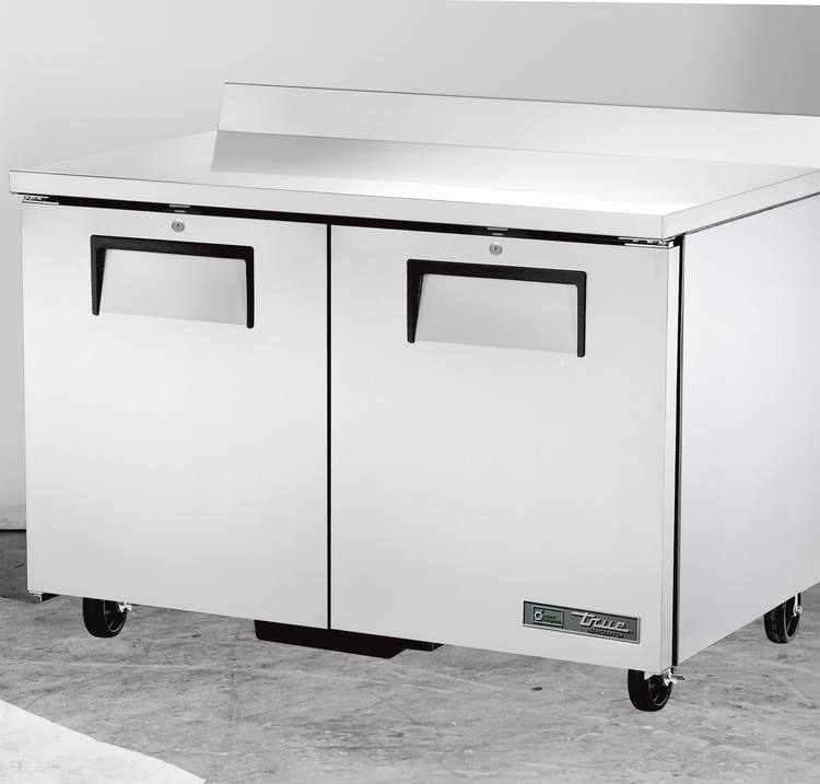 Product image #6 for True 48-Inch Two-Section Worktop Refrigerator with Stainless Steel Top and Solid Doors