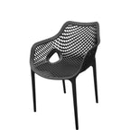 Thumbnail image #1 for Oak Street Portico CH-1007-BLK Armchair, 21.5"W x 24.125"D x 32.25"H, 17.75" seat height, 18.125" seat depth, diamond mesh pattern on seat and back