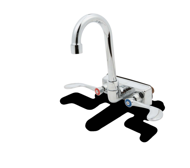 Product image #4 for Steel Works Stainless Wall Mount Gooseneck Faucet, 4-Inch Centers, 4-Inch Spout