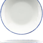 Thumbnail image #2 for International Tableware Provincial™ PR-108-CB Pasta Bowl, 22 oz, 8" Round, Porcelain, European White with Blue 1 Dozen