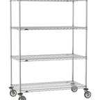 Thumbnail image #1 for Metro Super Erecta SE-3636C-68-M4 Mobile Chrome Wire Shelving Starter Unit, 36"W x 36"D x 68"H, 4 Shelves