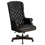 Thumbnail image #1 for Flash Furniture CI-360-BK-GG High-Back Executive Swivel Office Chair, Black Upholstery, Rolled Arms, Casters
