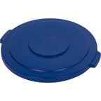 Thumbnail image #1 for CFS Brands Bronco 34104514 Round Plastic Waste Container Lid, 26-Inch Diameter, Blue, for 44-Gallon Container Case of 3