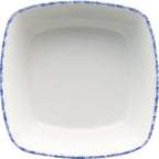 Thumbnail image #1 for International Tableware Provincial™ PR-33-CB Curved Square Porcelain Soup Bowl, 28 oz, 7", European White with Blue 1 Dozen
