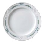 Thumbnail image #1 for Vertex China Palm PA-6-OE Porcelain Plate, 6-1/2-Inch Round, Medium Rim, Embossed Case of 3 Dozen