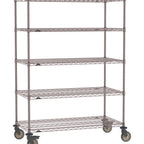 Thumbnail image #1 for Metro Super Erecta SE-1860K4-68-M5 Mobile Wire Shelving Unit, 60"W x 18"D x 68"H, 900 lbs per unit, evenly distributed1" shelf adjustment, (5) wire