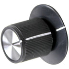 Thumbnail image #1 for AllPoints Foodservice Parts & Supplies 221178 Oven Control Knob, 1-1/8" OD x 13/16" Deep, 0.187"D Stem, Black Plastic