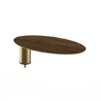 Thumbnail image #1 for Steelite Mogogo, Modular MGCIAY14WBXX Modular Oval Buffet Display Shelf, Wood Laminate, Brushed Brass, 20"W x 10"D x 6-1/2"H