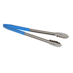Thumbnail image #1 for TableCraft Products 3716BLEU 16-Inch Blue Vinyl-Coated One-Piece Spring Steel Tongs Case of 12