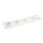 Thumbnail image #1 for CAC China CN CN-4T12 Porcelain Rectangular 4-Compartment Tray, 12-7/8"L x 3-7/8"W x 1-1/4"H Case of 2 Dozen