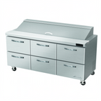 Thumbnail image #1 for Blue Air FSE LLC BLPT72-D6-HC 72-3/8" Three-Section Sandwich Prep Table, 6 Drawers, 18-Pan Capacity, Rear-Mounted Refrigeration