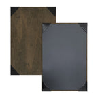 Thumbnail image #1 for Risch WOOD-1V 5.5X8.5 Wood Menu Cover, 5-1/2" x 8-1/2", Single, 1 View, Leather Corners Case of 25