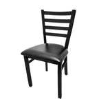 Thumbnail image #1 for Oak Street CM-234 Stackable Dining Chair, Ladder Back, Black Powder-Coat Frame, Vinyl Seat